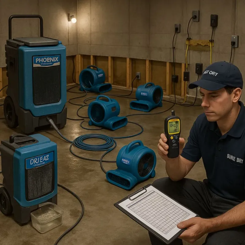 Structural Drying and Dehumidification process in Union County, TN